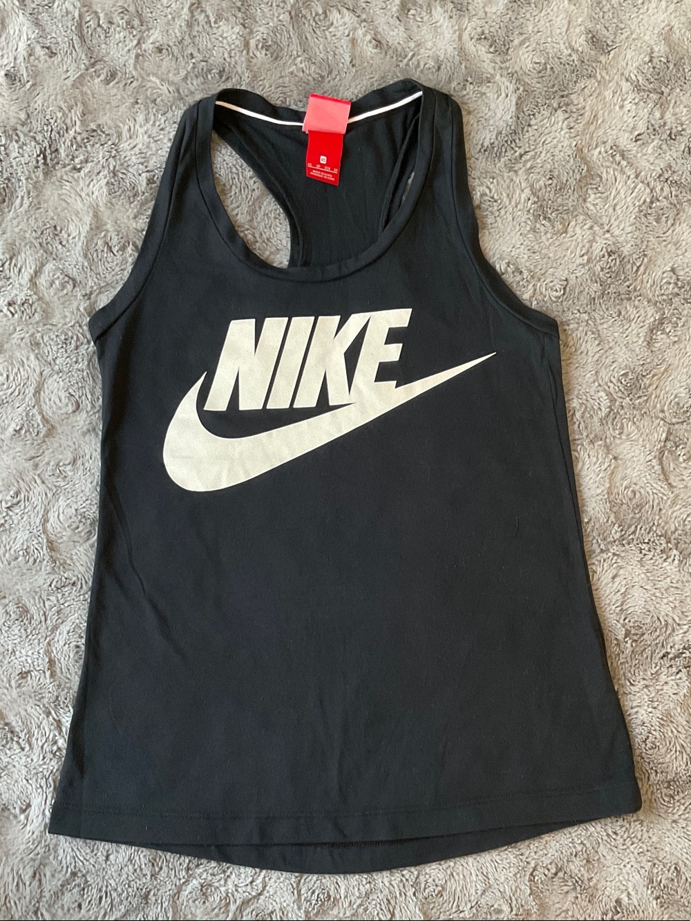 Nike Black Racerback Tank with White Swoosh Logo
